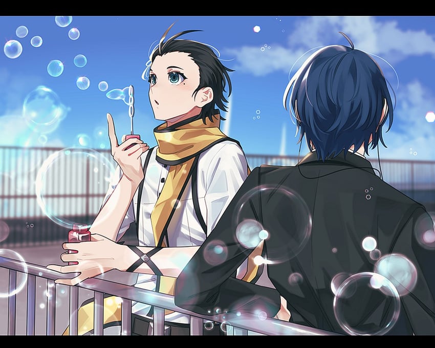 yuuki makoto and mochizuki ryouji (persona and 1 more) drawn by elulit2