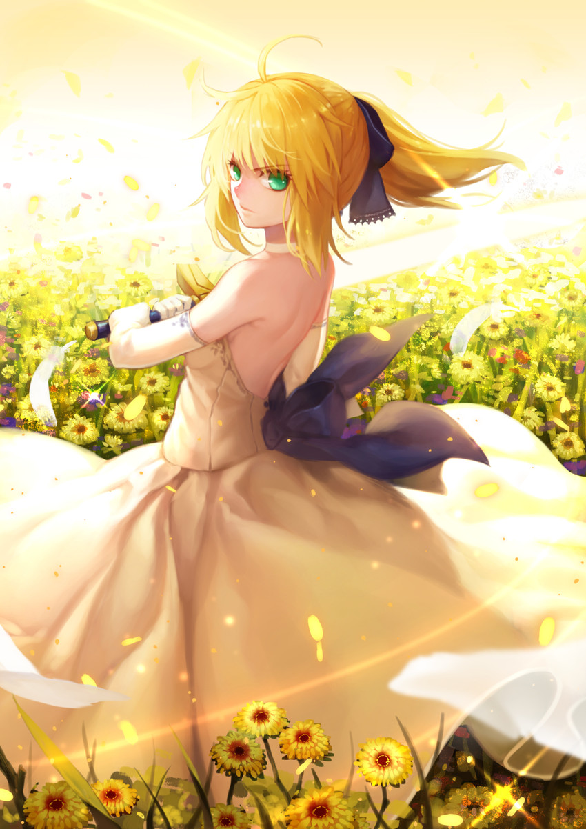 artoria pendragon and saber lily (fate and 3 more) drawn by curry_bowl