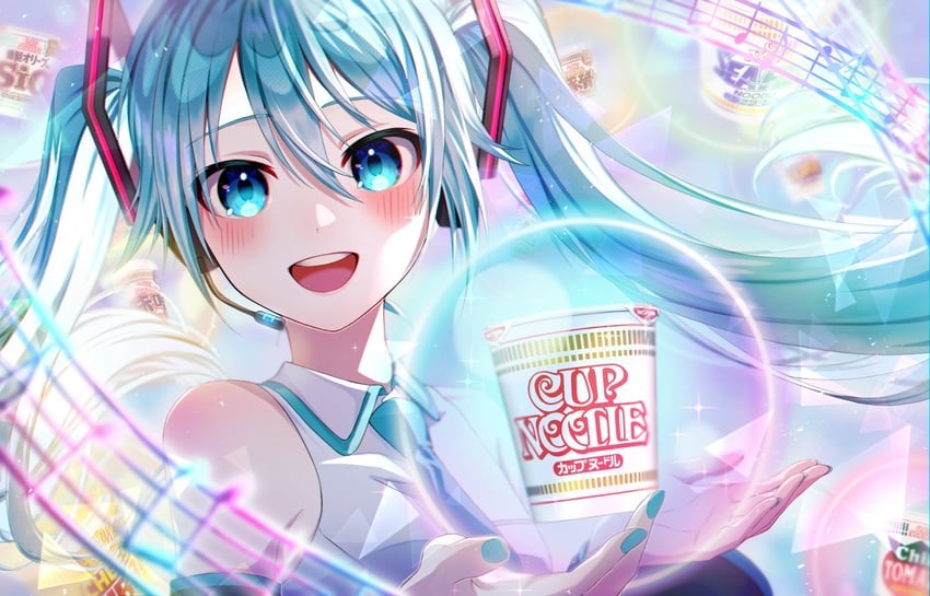 hatsune miku (vocaloid and 1 more) drawn by nhrg806