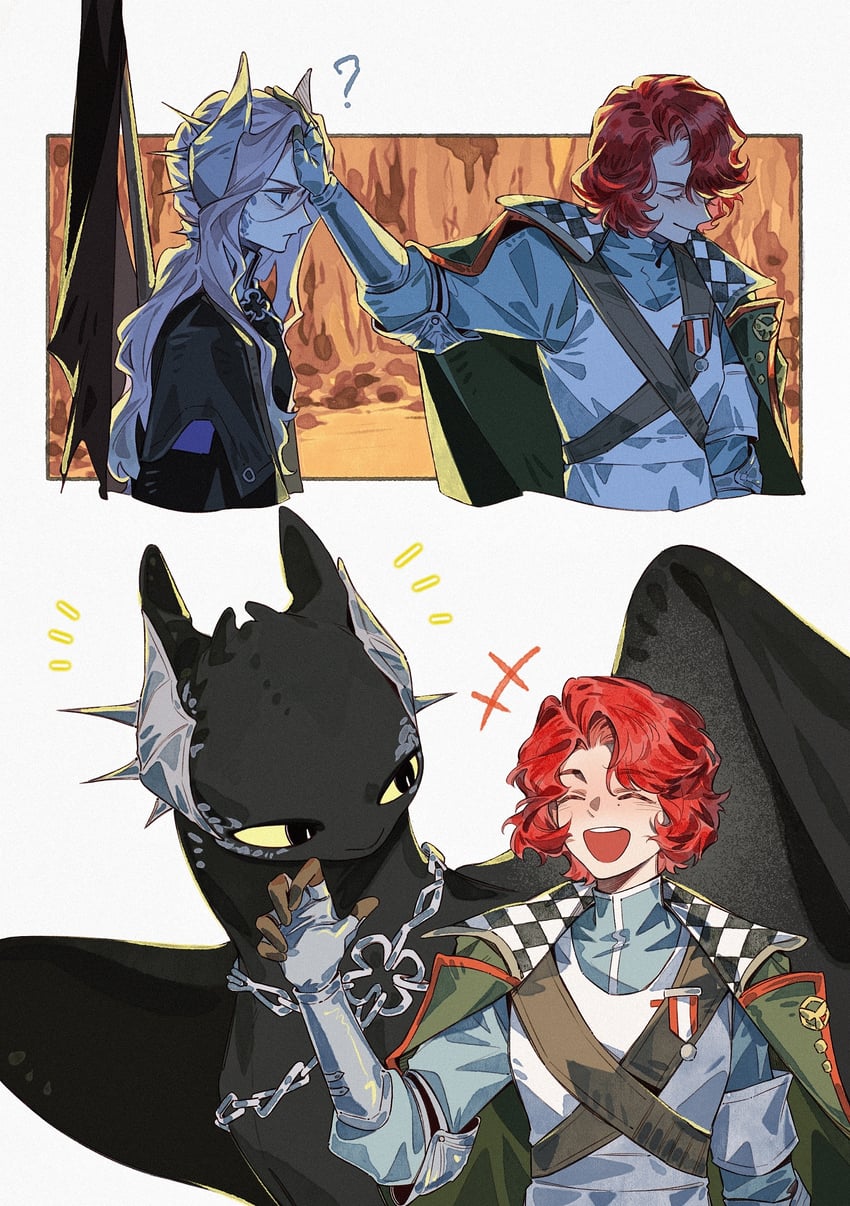 toothless, sentinel, and marsha (reverse:1999 and 1 more) drawn by jo_jun
