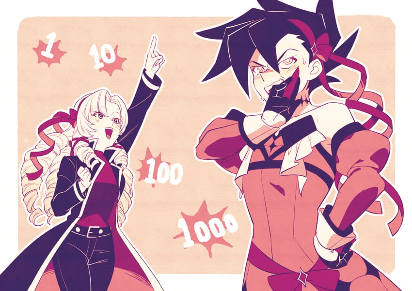 hyakumantenbara salome and manjoume jun (nijisanji and 2 more) drawn by nikomi_(nikomix)