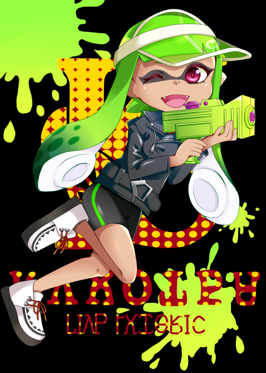 inkling player character and inkling girl (splatoon and 1 more) drawn by saya_(samuraisimai)
