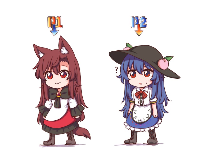 hinanawi tenshi and imaizumi kagerou (touhou and 1 more) drawn by wool_(miwol)