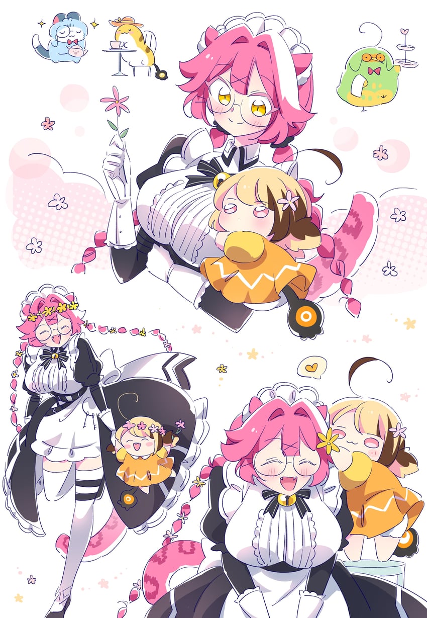 raora panthera, gigi murin, chattino, grem, and popo (hololive and 1 more) drawn by makoto_shih