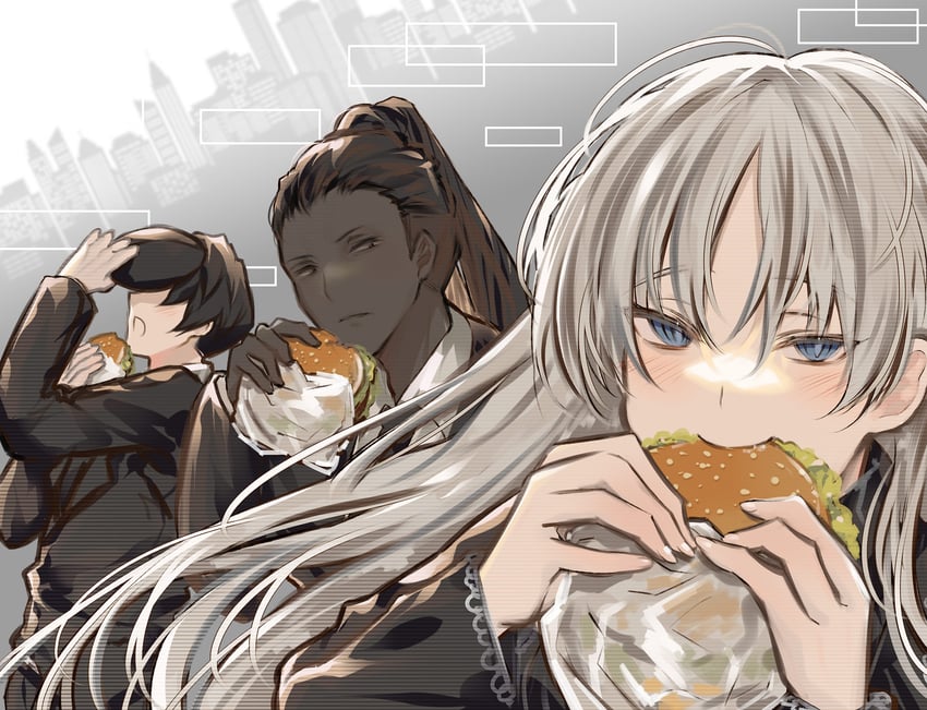 roland, angelica, and olivier (project moon and 1 more) drawn by dainatsu