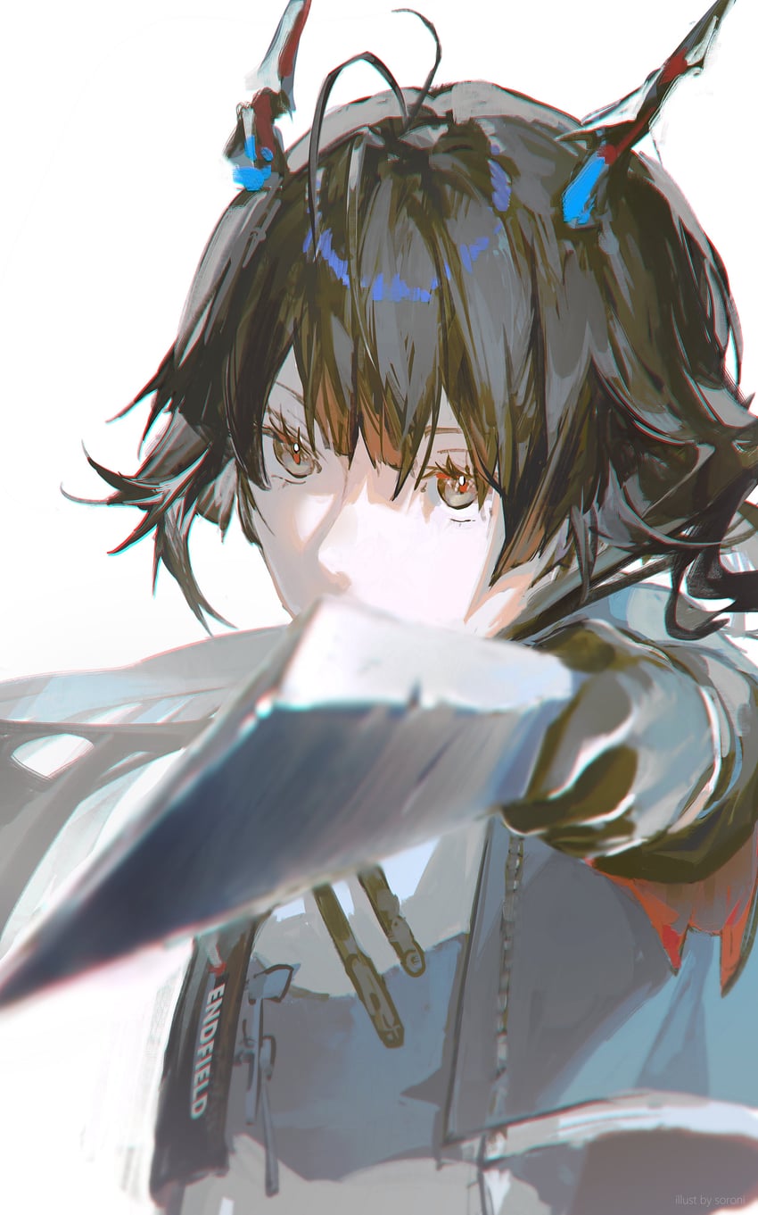 chen qianyu (arknights and 1 more) drawn by sorrowny
