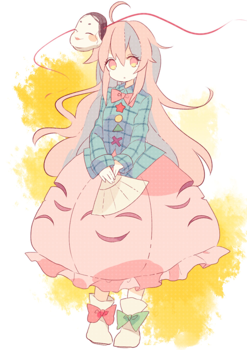 hata no kokoro (touhou) drawn by daizu_(melon-lemon)