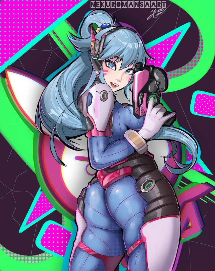 aqua and d.va (kono subarashii sekai ni shukufuku wo! and 1 more) drawn by neluromansaart
