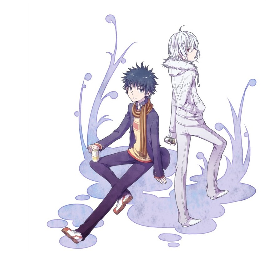 kamijou touma and accelerator (toaru majutsu no index) drawn by spring_water