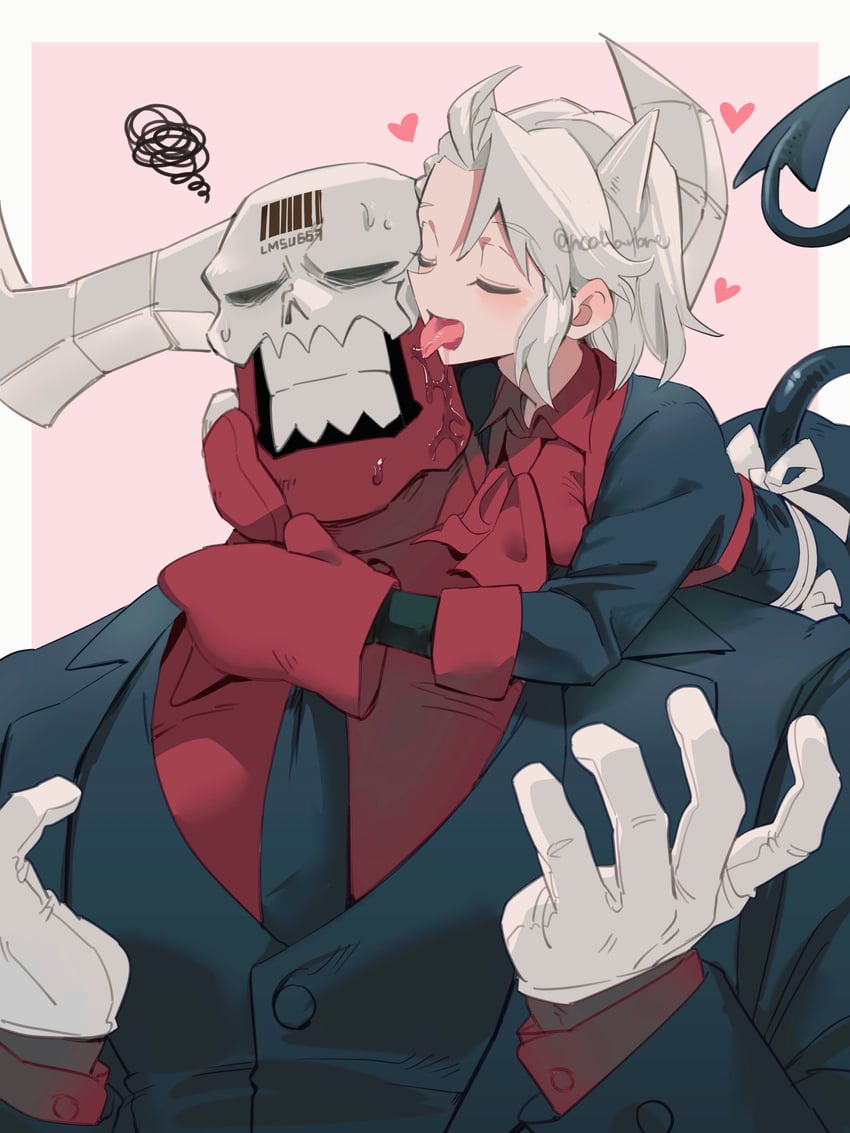 justice and subject 67 (helltaker) drawn by noah_(tettsui-sole)