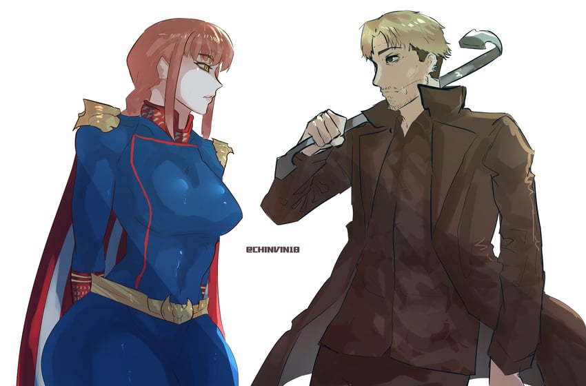 makima, kishibe, homelander, and billy butcher (chainsaw man and 1 more) drawn by chinvin18