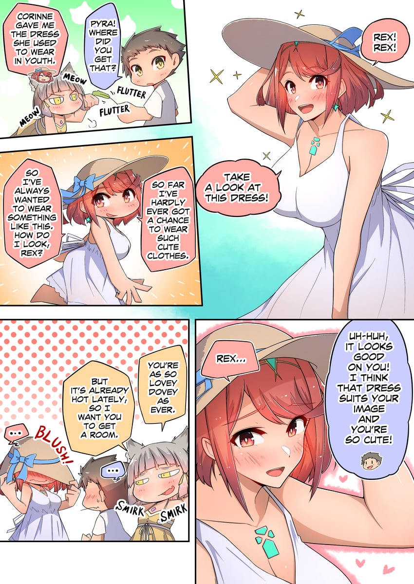 pyra, rex, and nia (xenoblade chronicles and 1 more) drawn by osora_(judithandlilith)