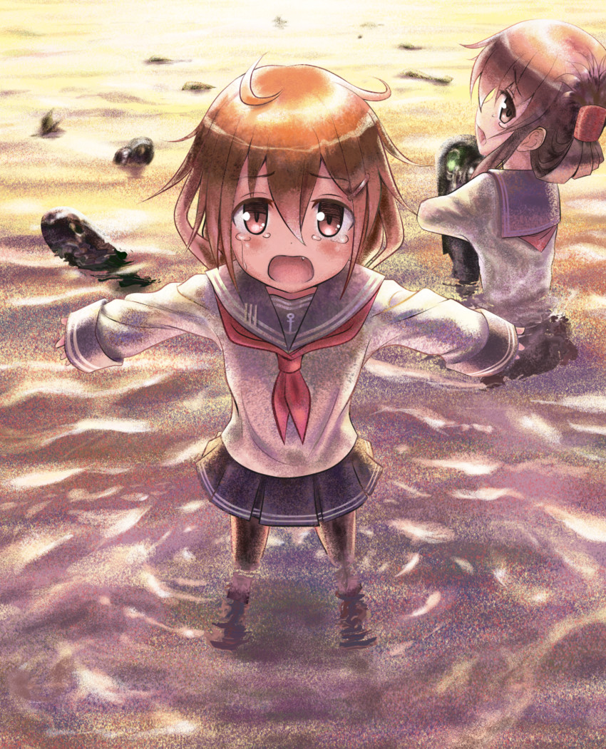 inazuma, ikazuchi, and i-class destroyer (kantai collection) drawn by tooi_aoiro