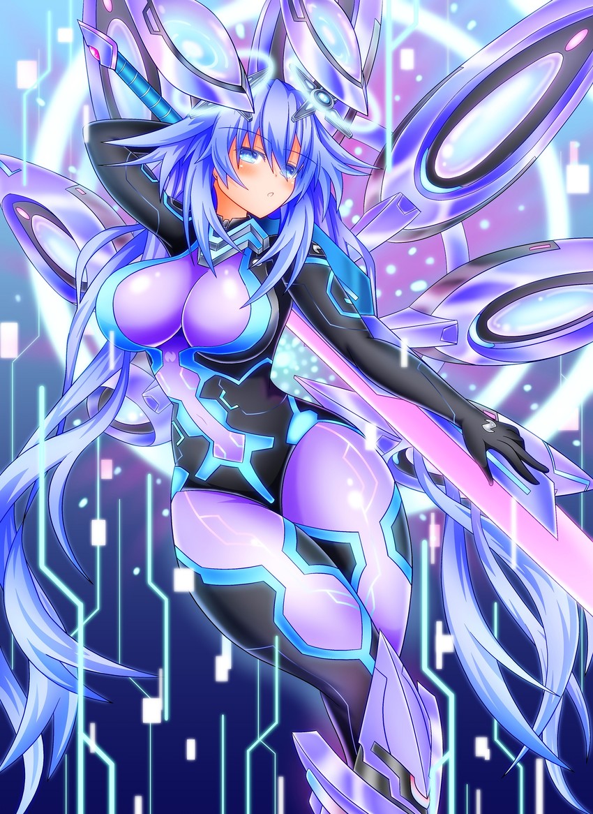 purple heart and next purple (neptune) drawn by kyou_(hibikit)