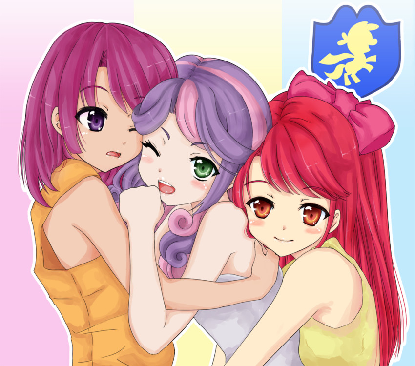 apple bloom, sweetie belle, and scootaloo (my little pony and 1 more) drawn by d-tomoyo