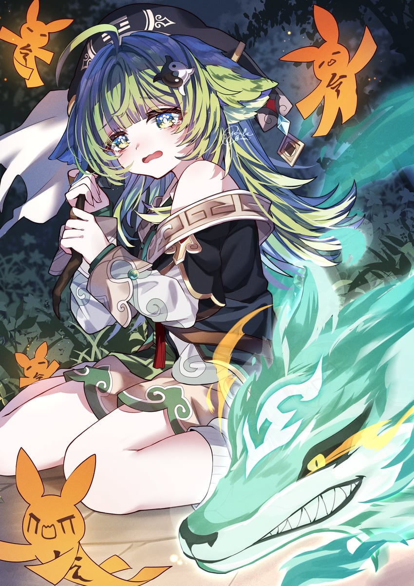 huohuo and tail (honkai and 1 more) drawn by yoake_(yoakey)