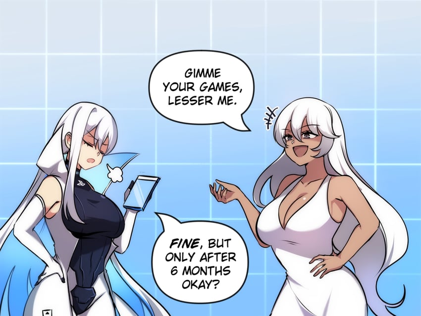 ps5 chan and pc (original and 1 more) drawn by merryweather and ryuuxin