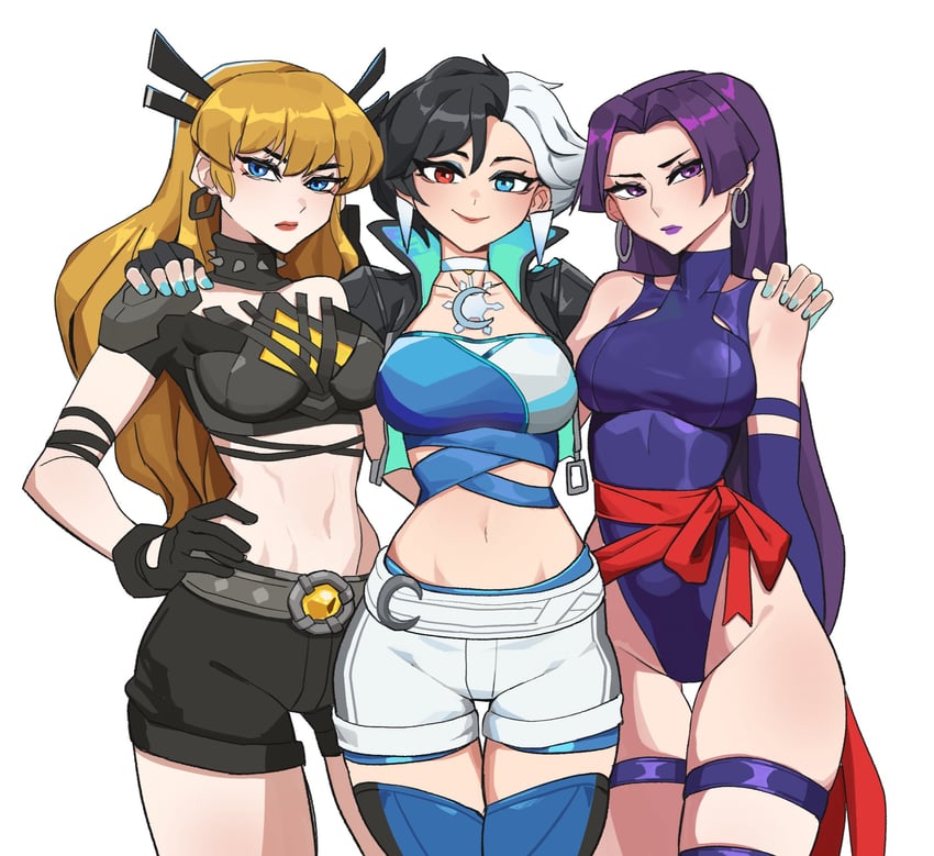 psylocke, magik, and luna snow (marvel and 2 more) drawn by hyyun_ho