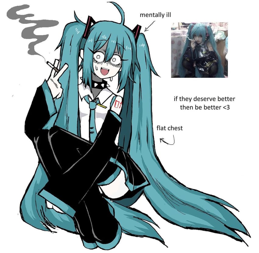 hatsune miku (vocaloid) drawn by peqermint