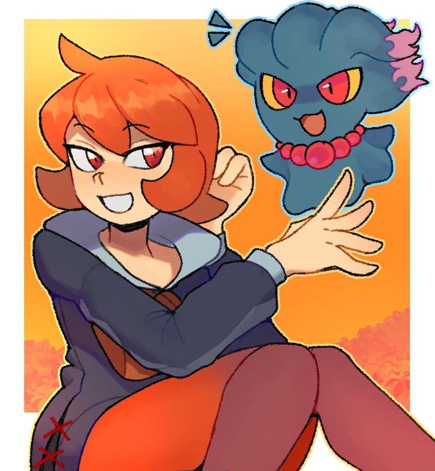 arezu and misdreavus (pokemon and 1 more) drawn by johnathanpizza