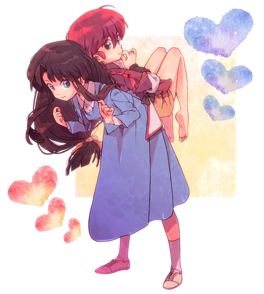 ranma-chan and tendou akane (ranma 1/2) drawn by apple-boy