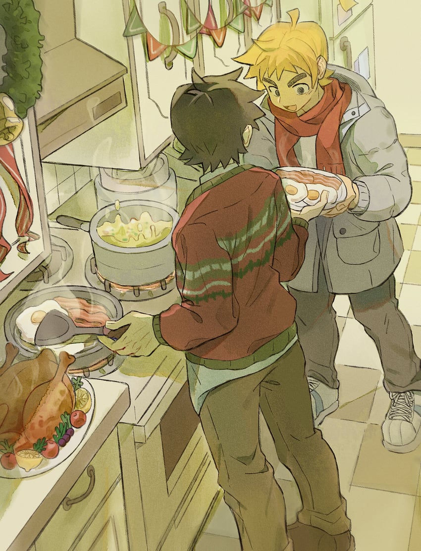 scott pilgrim and wallace wells (scott pilgrim) drawn by xxyang4747