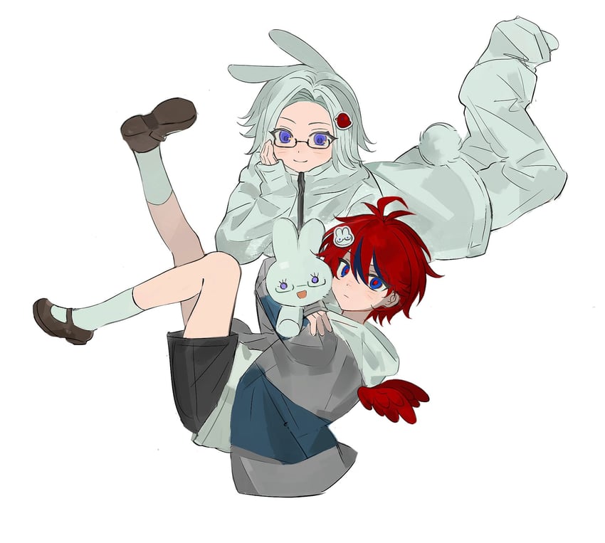 aotsuki eito and sumino takumi (the hundred line -last defense academy-) drawn by wyitsu47083