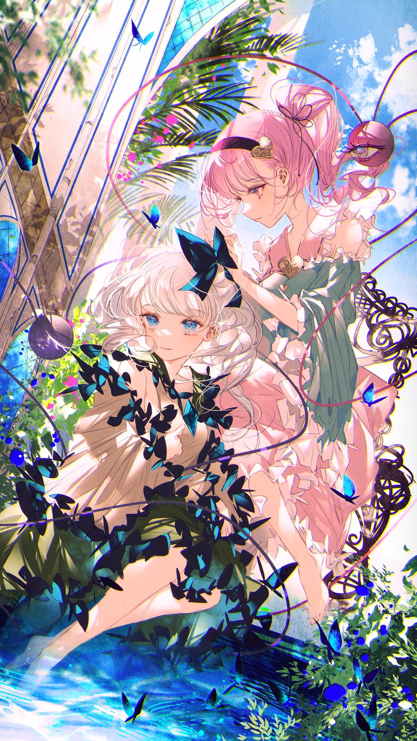 komeiji koishi and komeiji satori (touhou) drawn by majamari