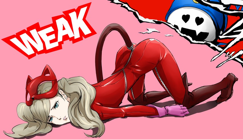 takamaki anne, jack frost, and panther (persona and 1 more) drawn by ozkh