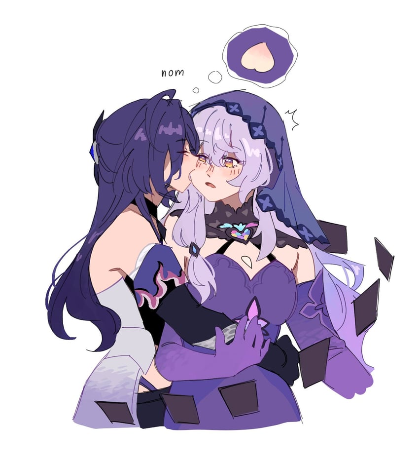acheron and black swan (honkai and 1 more) drawn by mapleprairies