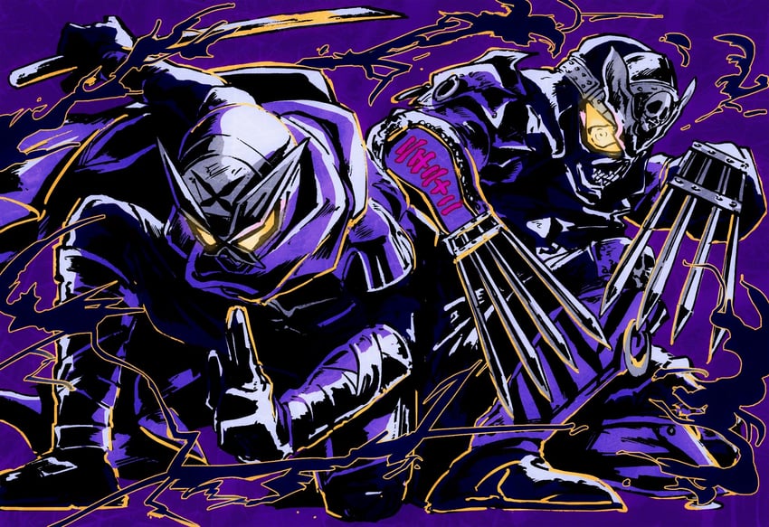 kamen rider shinobi and another shinobi (kamen rider and 1 more) drawn by y_a_m_a_y_a