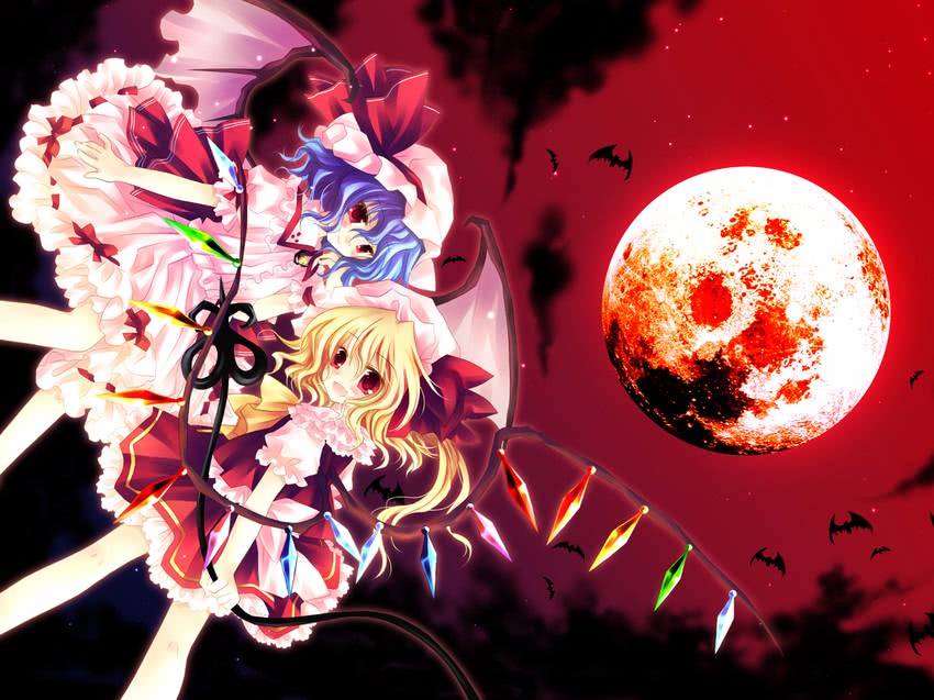 remilia scarlet and flandre scarlet (touhou and 1 more) drawn by sakurazawa_izumi