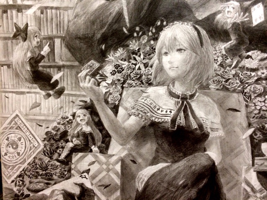 alice margatroid and shanghai doll (touhou) drawn by hiru