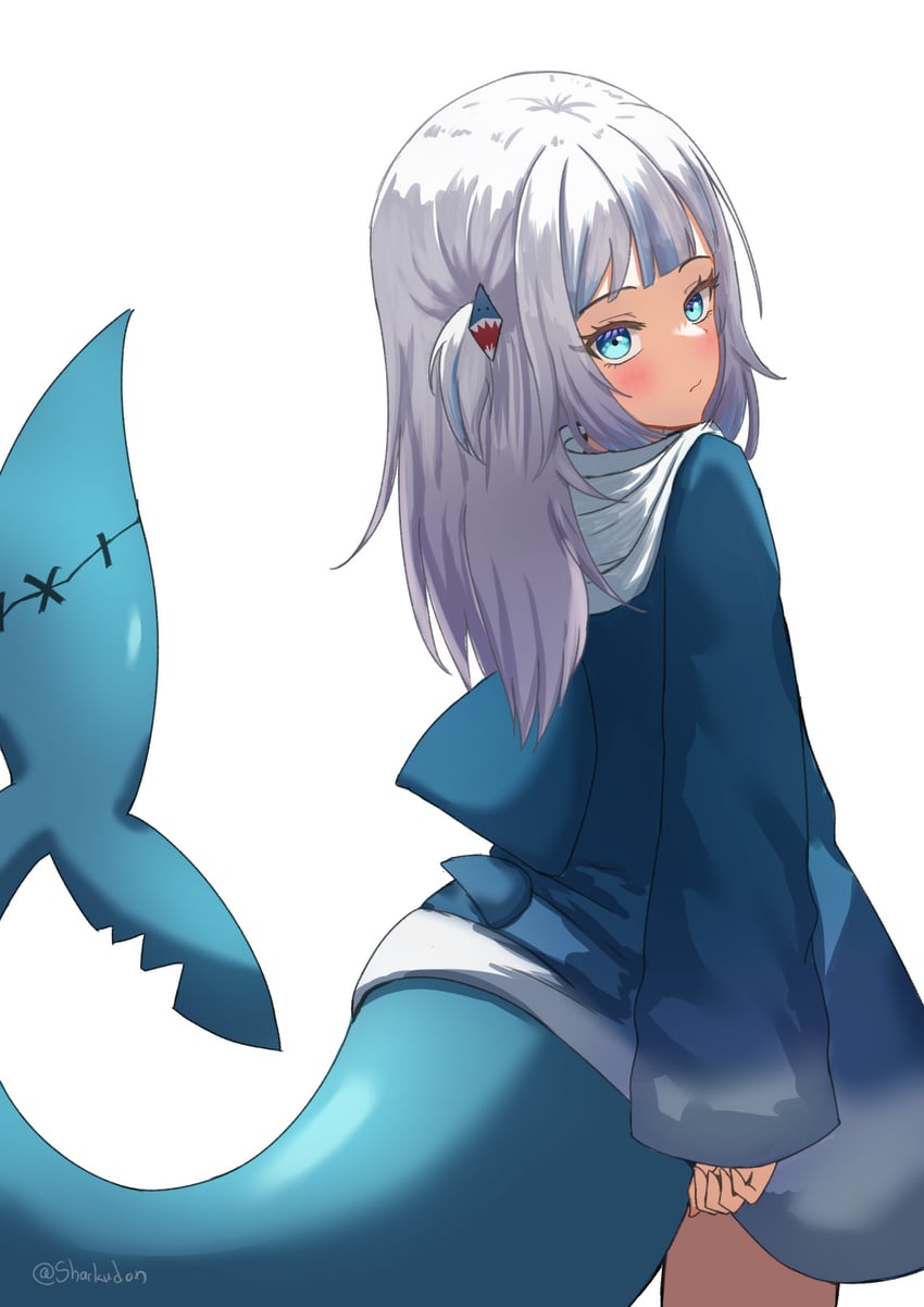 gawr gura (hololive and 1 more) drawn by sharkudon