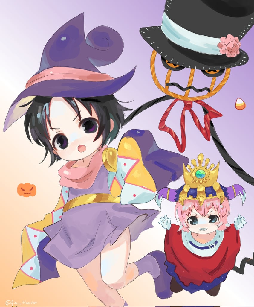 magolor, adeleine, ribbon, traitor magolor, drawcia, and 1 more (kirby and 1 more) drawn by fini_hoover