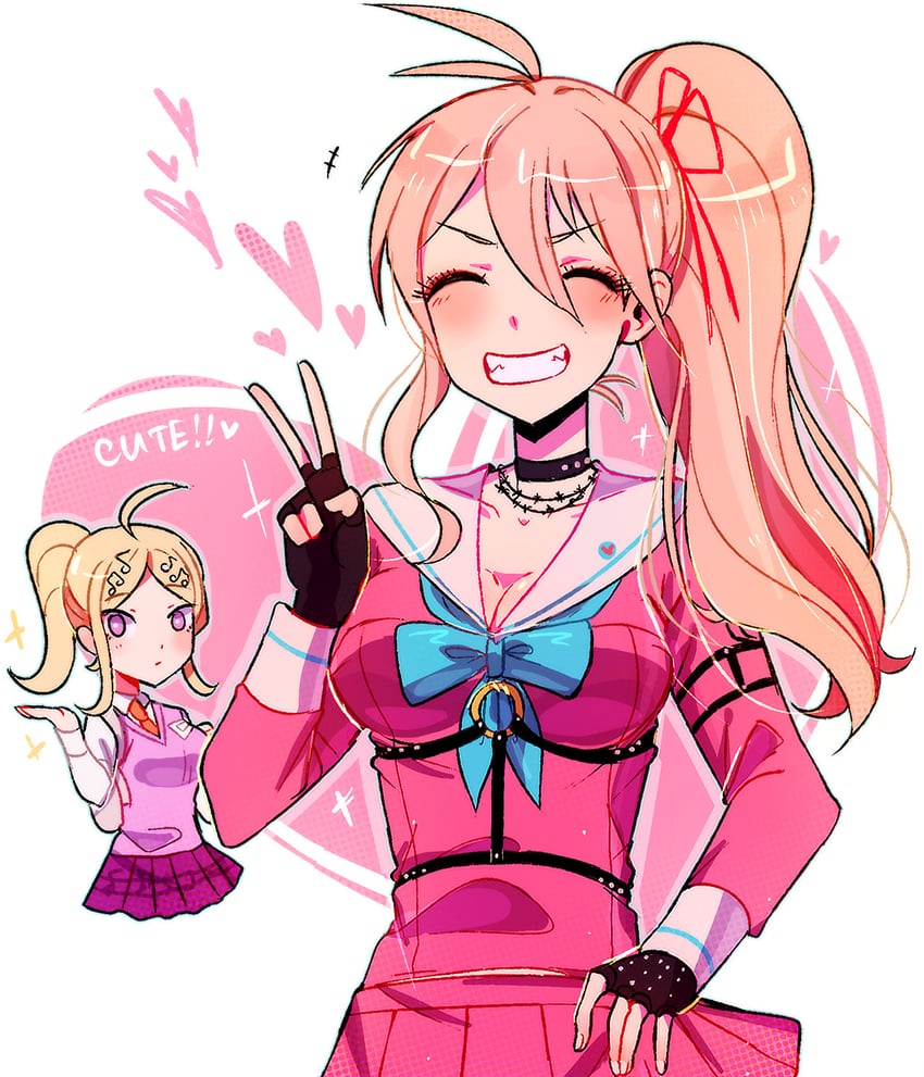 akamatsu kaede and iruma miu (danganronpa and 1 more) drawn by huyandere