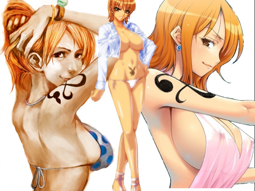nami (one piece and 1 more) drawn by hairu, kagami_hirotaka, and lack