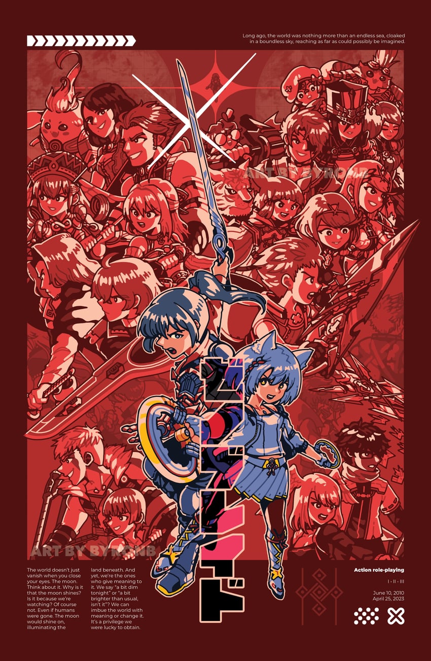 pyra, mythra, nia, rex, mio, and 25 more (xenoblade chronicles and 4 more) drawn by byronb