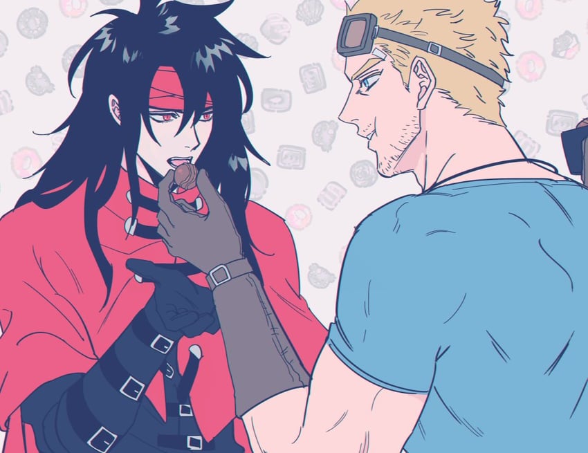 vincent valentine and cid highwind (final fantasy and 1 more) drawn by gunbam
