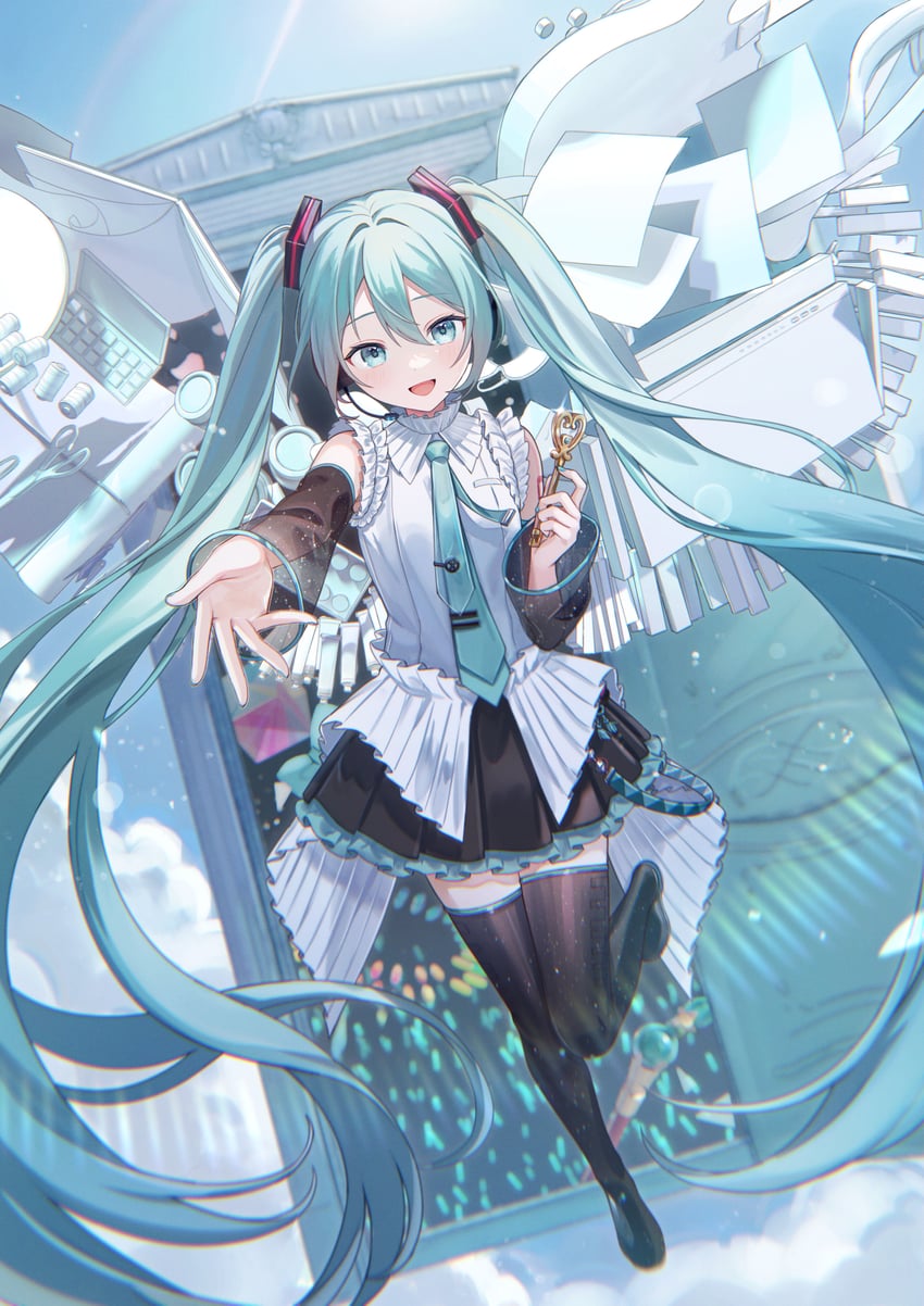 hatsune miku (vocaloid and 1 more) drawn by vs0mr
