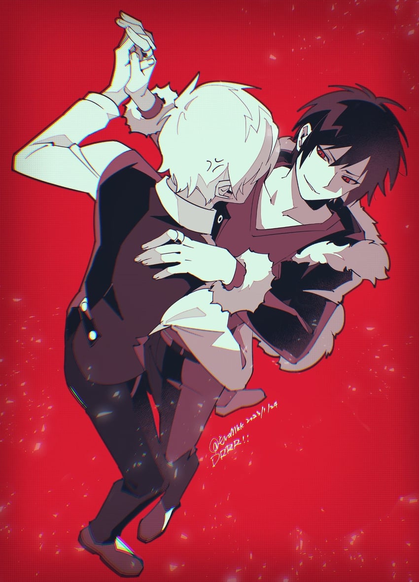 orihara izaya and heiwajima shizuo (durarara!!) drawn by eromkk