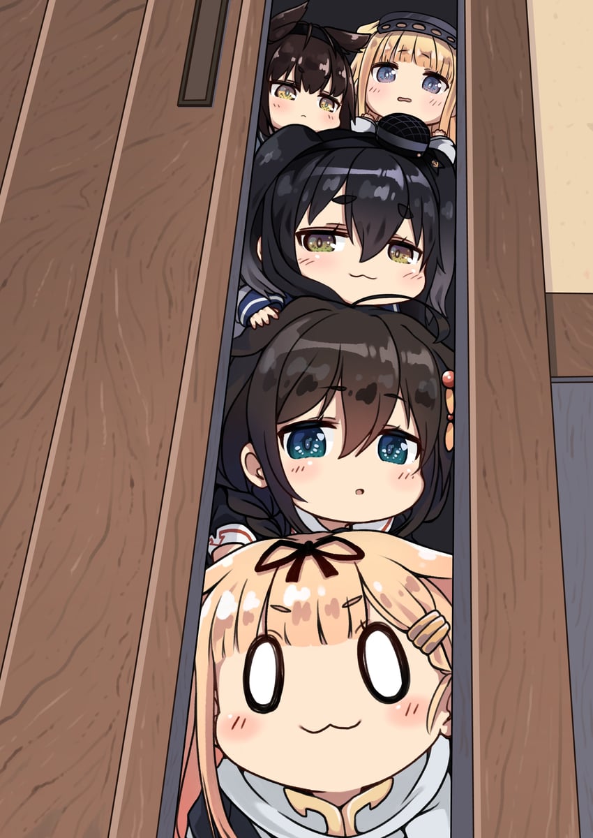 shigure, yuudachi, shigure kai ni, yuudachi kai ni, tokitsukaze, and 2 more (kantai collection) drawn by dyson_(edaokunnsaikouya)