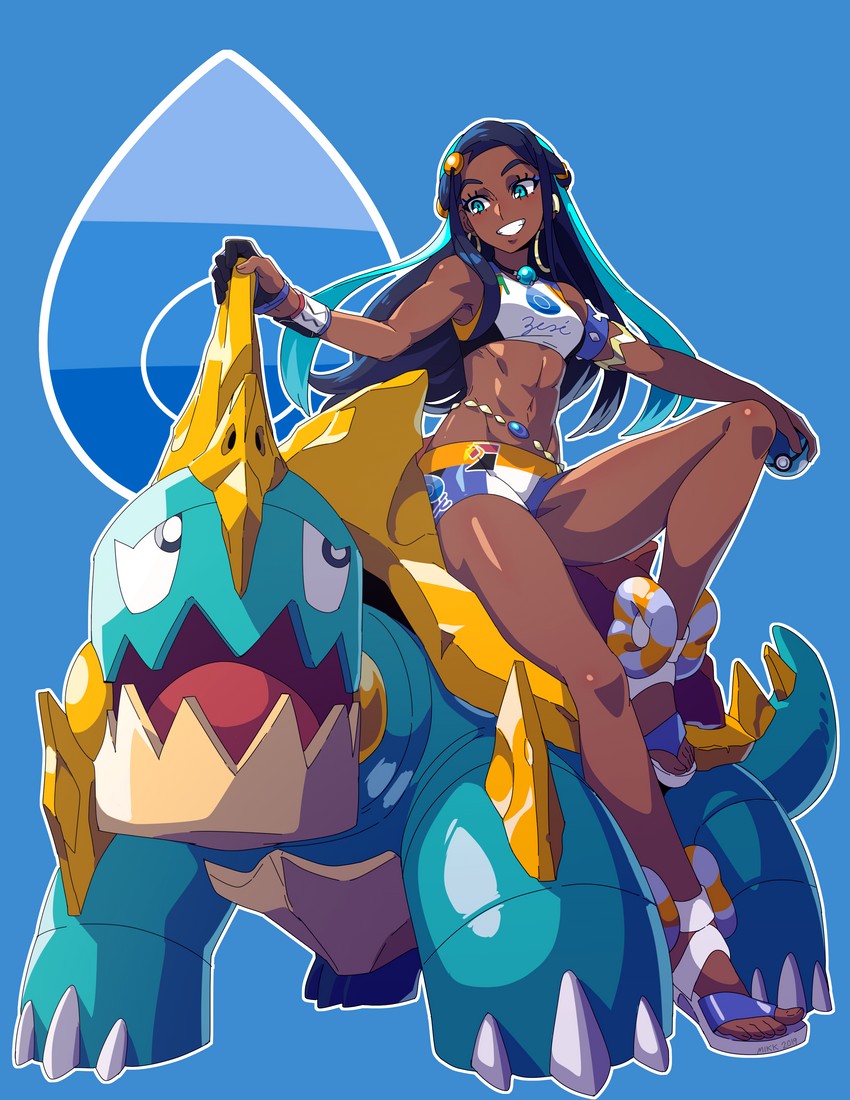 nessa and drednaw (pokemon and 1 more) drawn by mikkusushi