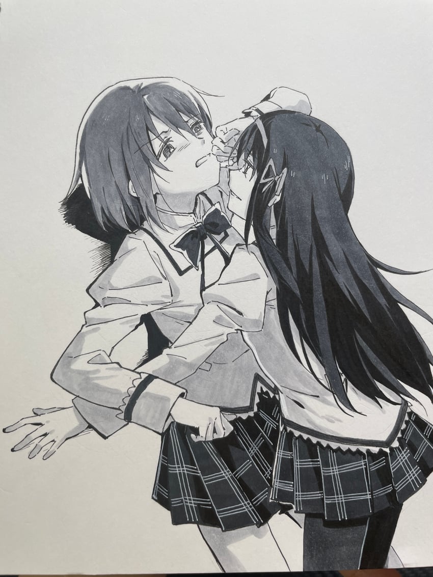 akemi homura and miki sayaka (mahou shoujo madoka magica) drawn by saya5939