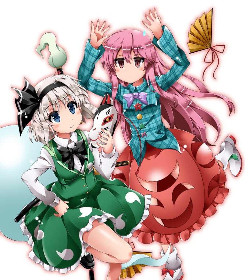 konpaku youmu and hata no kokoro (touhou) drawn by train_90