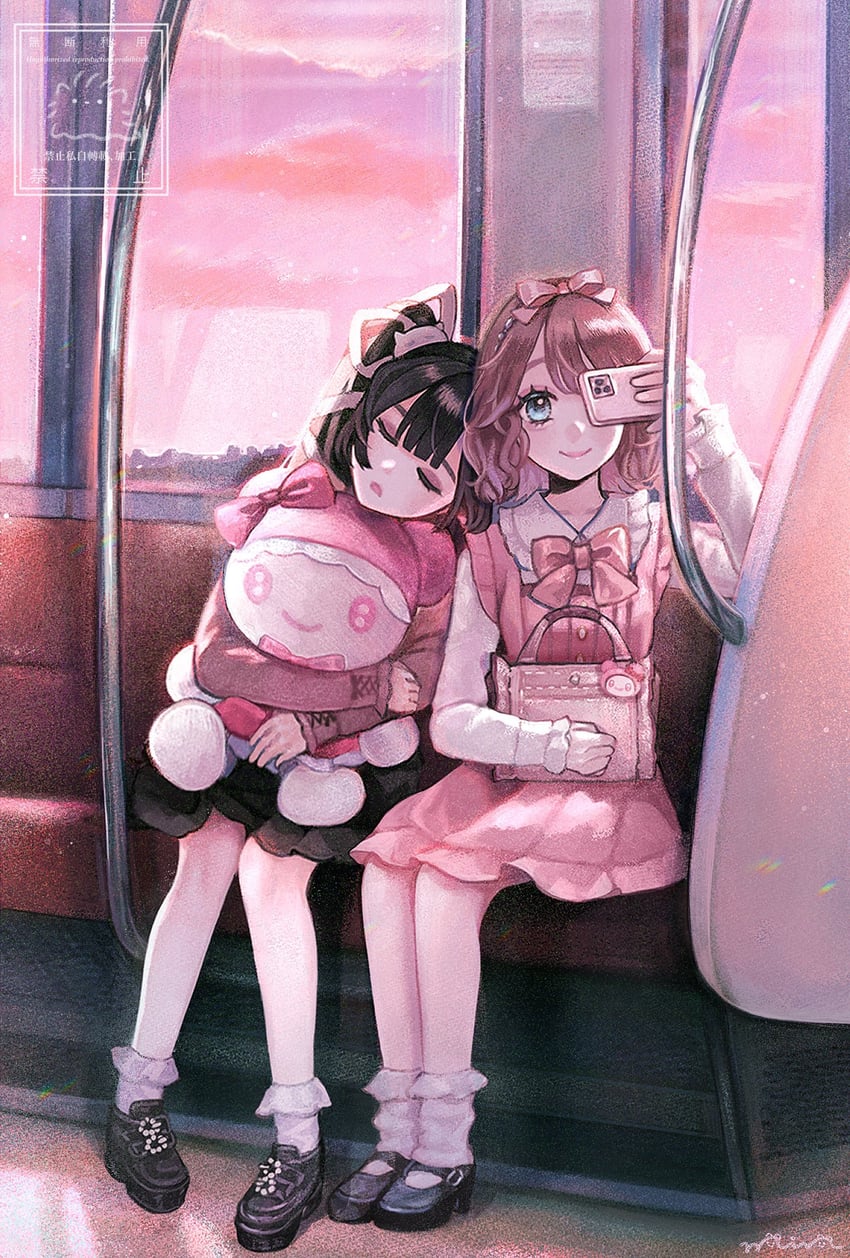 my melody, akiyama syu, and amanogawa himeno (original and 2 more) drawn by min_(mts2314)