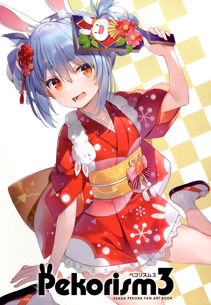 usada pekora, don-chan, and pekomon (hololive) drawn by yuuki_hagure