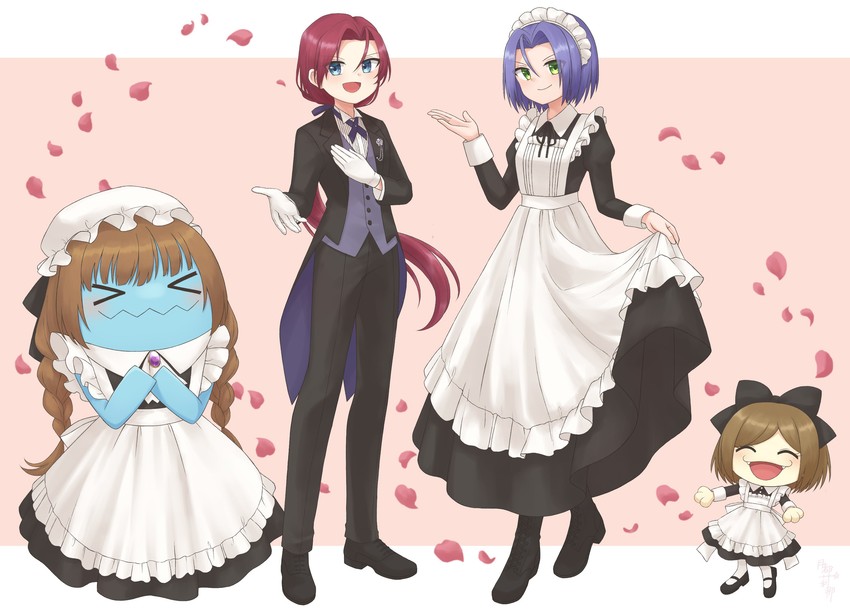 jessie, james, meowth, and wobbuffet (pokemon) drawn by tsukino_mi