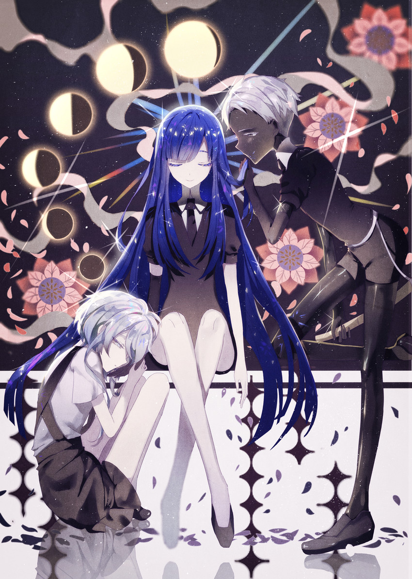 lapis lazuli, cairngorm, and ghost quartz (houseki no kuni) drawn by yasato