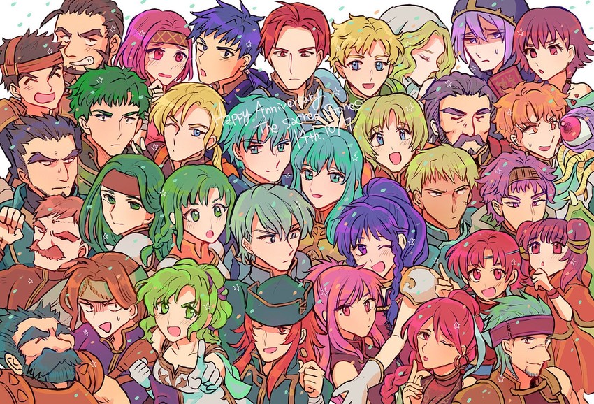 eirika, ephraim, myrrh, tana, lute, and 29 more (fire emblem and 1 more) drawn by noshima